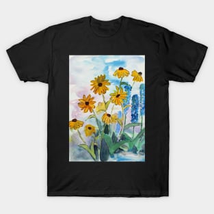 Loose Watercolor painting with yellow flowers T-Shirt